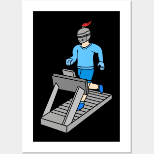 Cool knight on treadmill Posters and Art